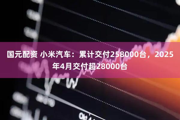 国元配资 小米汽车：累计交付258000台，2025年4月交付超28000台