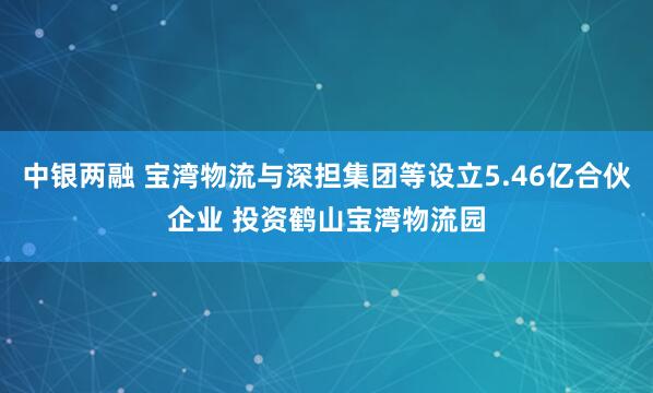 中银两融 宝湾物流与深担集团等设立5.46亿合伙企业 投资鹤山宝湾物流园